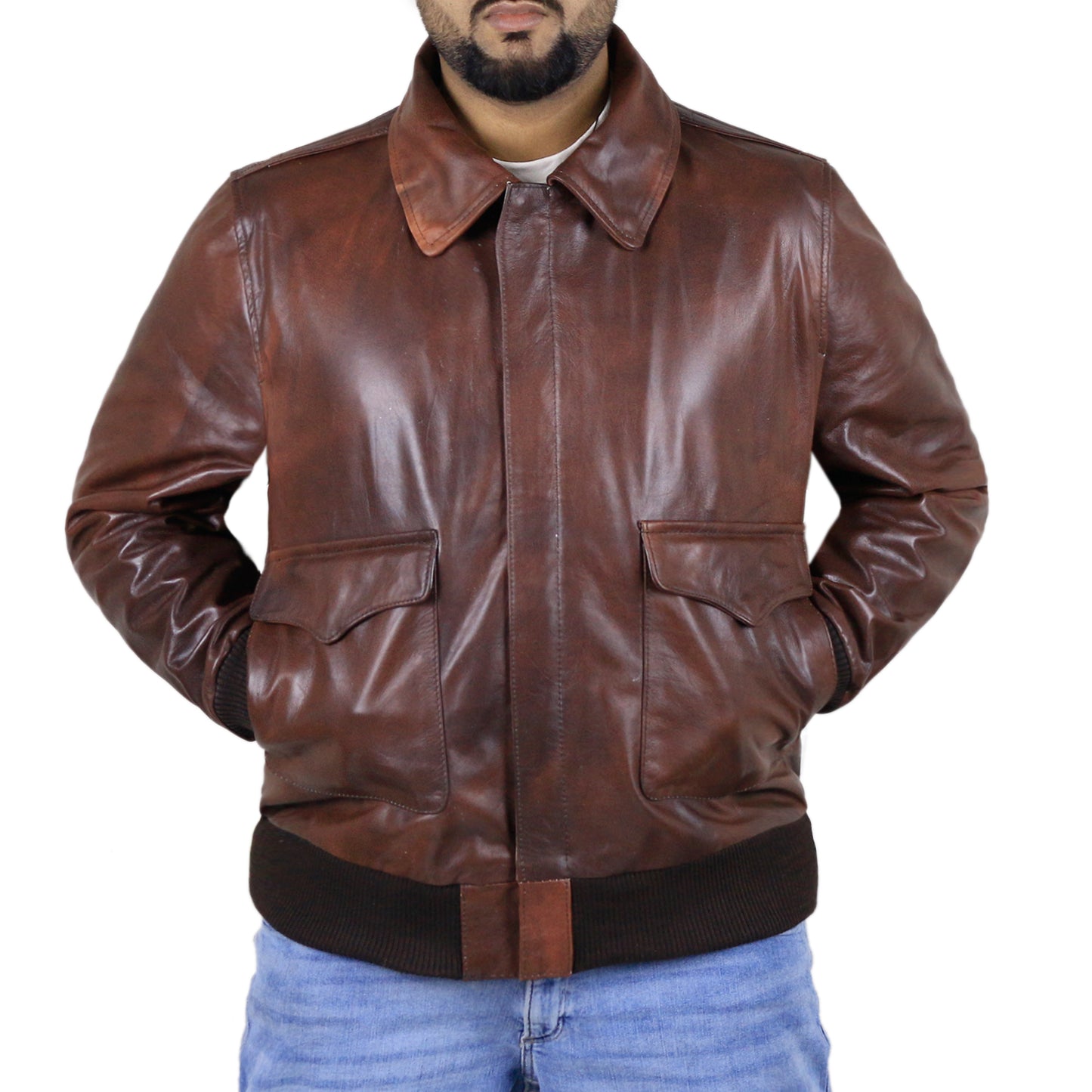White@synara-distressed-brown-aviator-leather-jacket