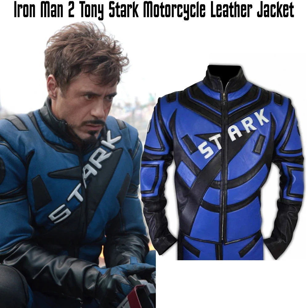 Navy Blue @Tony-Stark-Iron-Man-Biker-Leather-Jacket