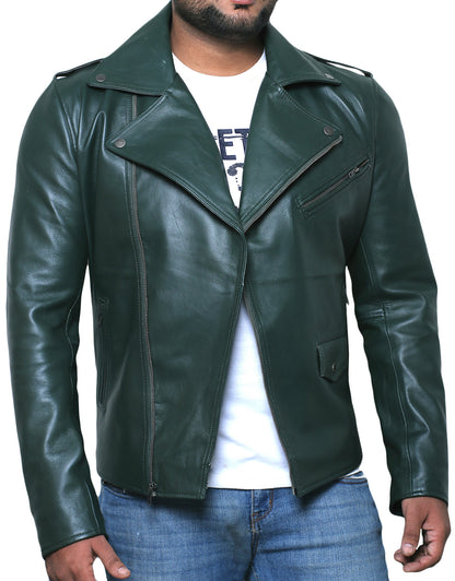 umbrix-green-double-rider-leather-jacket