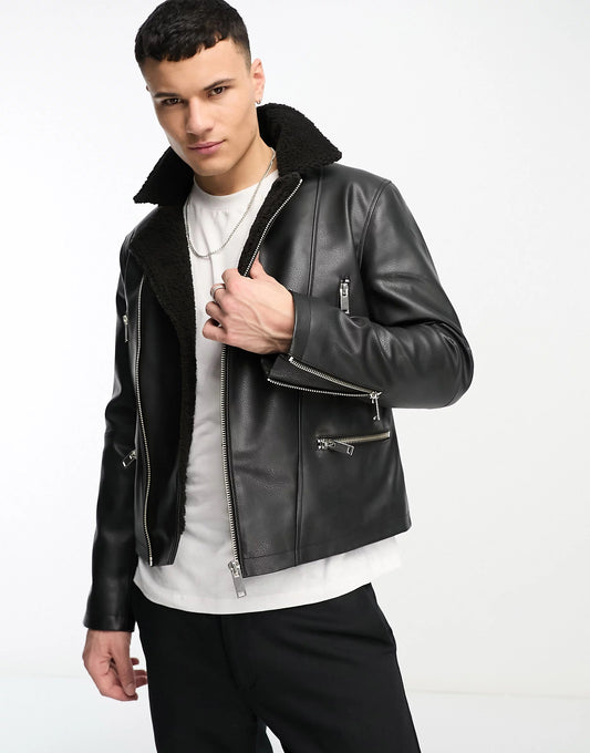 Black@vortexix-black-shearling-double-rider-leather-jacket
