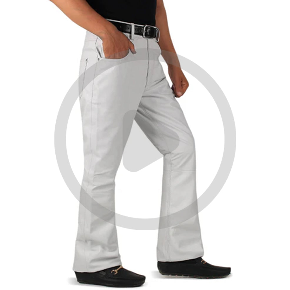 White@Brivon-Mens-White-Faux-Leather-Pants-Video
