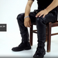 Aethor-Mens-Black-Leather-Jogger-Pants-Video