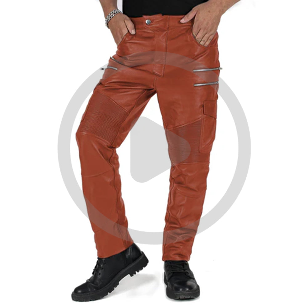 TAN@Eryon-Mens-Tan-Faux-Leather-Pants-Video