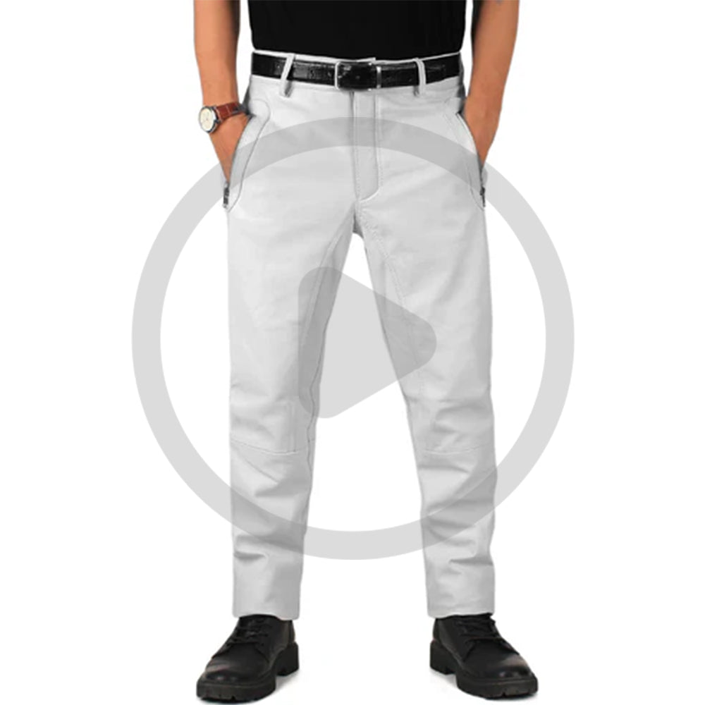 White@Veyron-Mens-White-Faux-Leather-Pants-Video