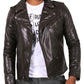  Leather Jackets Hub Mens Genuine Lambskin Leather Jacket (Black, Double Rider Jacket) - 1501009