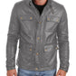  Leather Jackets Hub Mens Genuine Lambskin Leather Jacket (Black, Officer Jacket) - 1501024 - Leather Jackets Hub