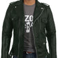  Leather Jackets Hub Mens Genuine Lambskin Leather Jacket (Black, Double Rider Jacket) - 1501031