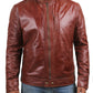  Leather Jackets Hub Mens Genuine Lambskin Leather Jacket (Black, Racer Jacket) - 1501069