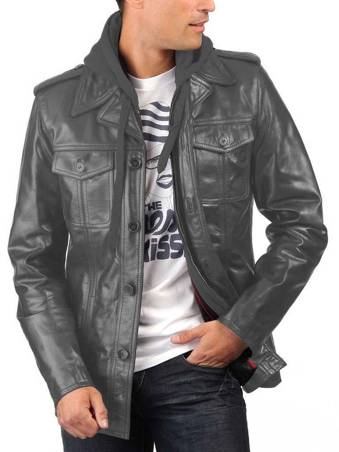 Leather Jackets Hub Mens Genuine Lambskin Leather Coat (Black, Regal Jacket) - 1501107