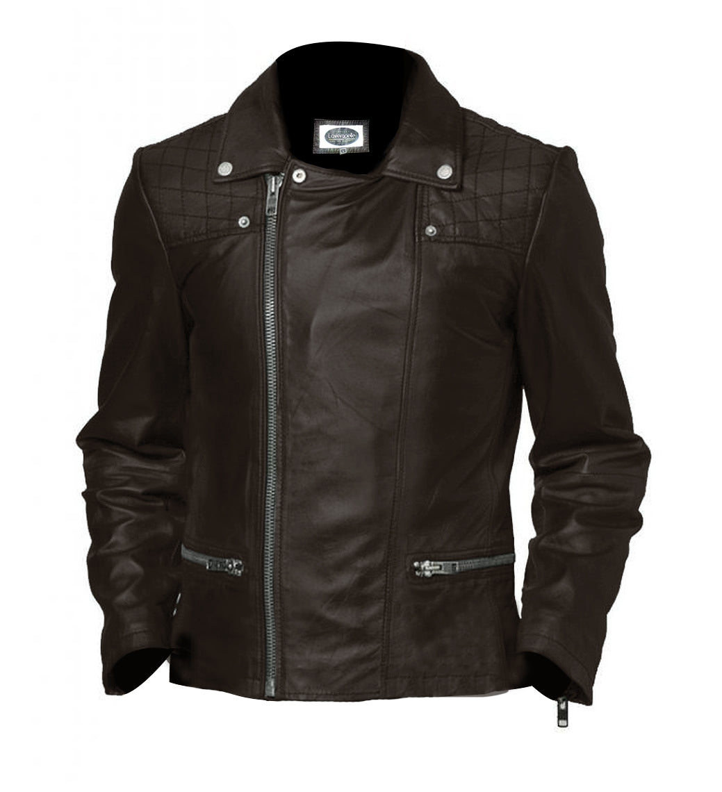 Leather Jackets Hub Mens Genuine Lambskin Leather Jacket (Black, Double Rider Jacket) - 1501120