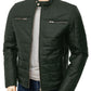  Leather Jackets Hub Mens Genuine Lambskin Leather Jacket (Black, Racer Jacket) - 1501139