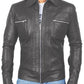  Leather Jackets Hub Mens Genuine Lambskin Leather Jacket (Black, Classic Jacket) - 1501153