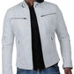  Leather Jackets Hub Mens Genuine Lambskin Leather Jacket (Black, Fencing Jacket) - 1501161