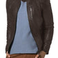  Leather Jackets Hub Mens Genuine Lambskin Leather Jacket (Black, Racer Jacket) - 1501193