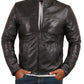  Leather Jackets Hub Mens Genuine Lambskin Leather Jacket (Black, Racer Jacket) - 1501212