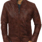  Leather Jackets Hub Mens Genuine Lambskin Leather Jacket (Black, Racer Jacket) - 1501212
