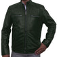  Leather Jackets Hub Mens Genuine Lambskin Leather Jacket (Black, Classic Jacket) - 1501217