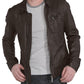  Leather Jackets Hub Mens Genuine Lambskin Leather Jacket (Black, Aviator Jacket) - 1501221