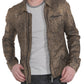  Leather Jackets Hub Mens Genuine Lambskin Leather Jacket (Black, Aviator Jacket) - 1501221
