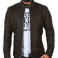  Leather Jackets Hub Mens Genuine Lambskin Leather Jacket (Black, Classic Jacket) - 1501248