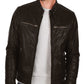  Leather Jackets Hub Mens Genuine Lambskin Leather Jacket (Black, Racer Jacket) - 1501254