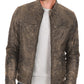  Leather Jackets Hub Mens Genuine Lambskin Leather Jacket (Black, Racer Jacket) - 1501254