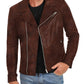  Leather Jackets Hub Mens Genuine Lambskin Leather Jacket (Black, Double Rider Jacket) - 1501260