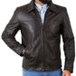 Leather Jackets Hub Mens Genuine Lambskin Leather Jacket (Black, Aviator Jacket) - 1501282