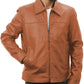  Leather Jackets Hub Mens Genuine Lambskin Leather Jacket (Black, Aviator Jacket) - 1501282
