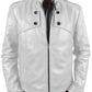  Leather Jackets Hub Mens Genuine Lambskin Leather Jacket (Black, Fencing Jacket) - 1501303