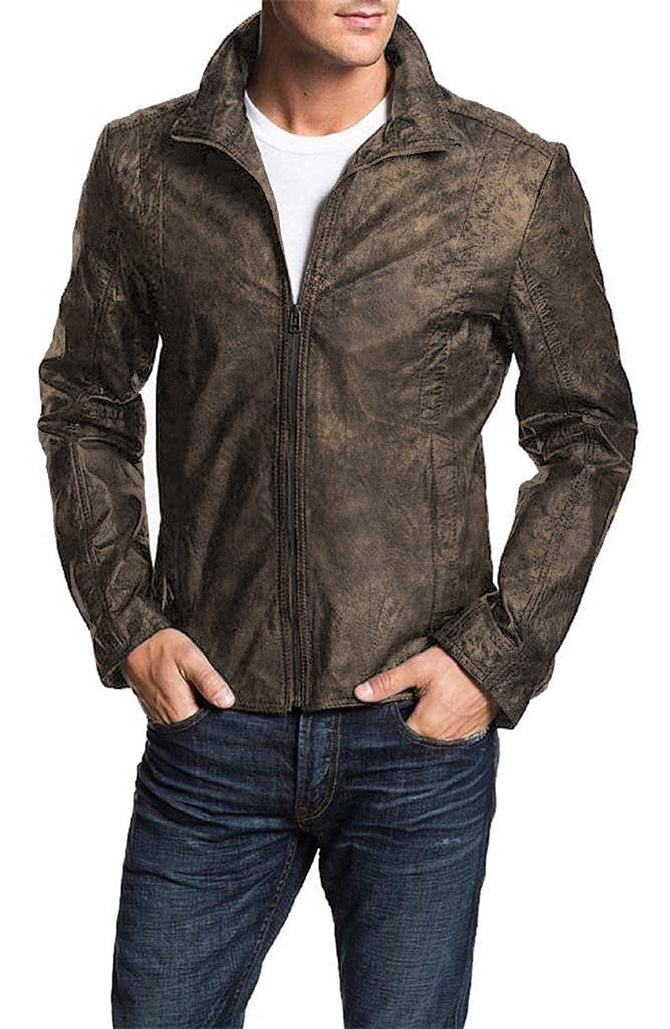 Leather Jackets Hub Mens Genuine Lambskin Leather Jacket (Black, Classic Jacket) - 1501304