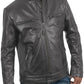  Leather Jackets Hub Mens Genuine Lambskin Leather Jacket (Black, Fencing Jacket) - 1501309