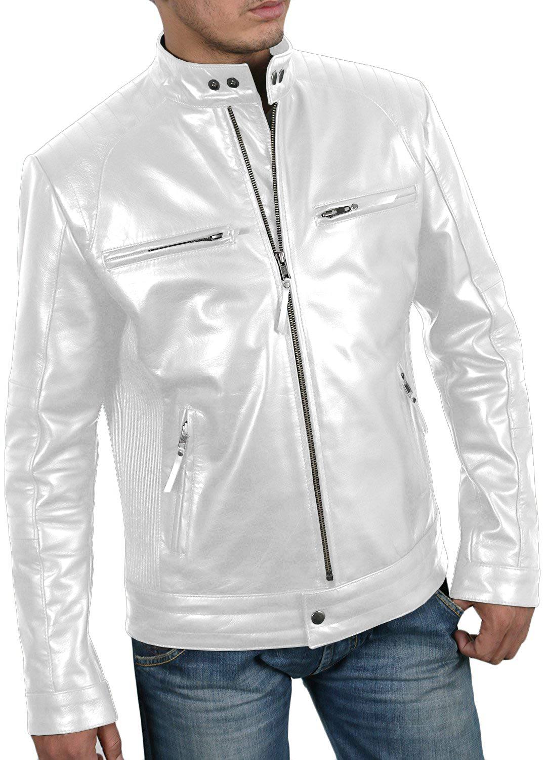 Leather Jackets Hub Mens Genuine Lambskin Leather Jacket (Black, Fencing Jacket) - 1501309