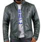  Leather Jackets Hub Mens Genuine Lambskin Leather Jacket (Black, Racer Jacket) - 1501314