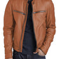  Leather Jackets Hub Mens Genuine Lambskin Leather Jacket (Black, Racer Jacket) - 1501316