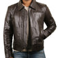  Leather Jackets Hub Mens Genuine Cowhide Leather Jacket (Black, Aviator Jacket) - 1501584