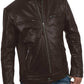  Leather Jackets Hub Mens Genuine Cowhide Leather Jacket (Black, Racer Jacket) - 1501626