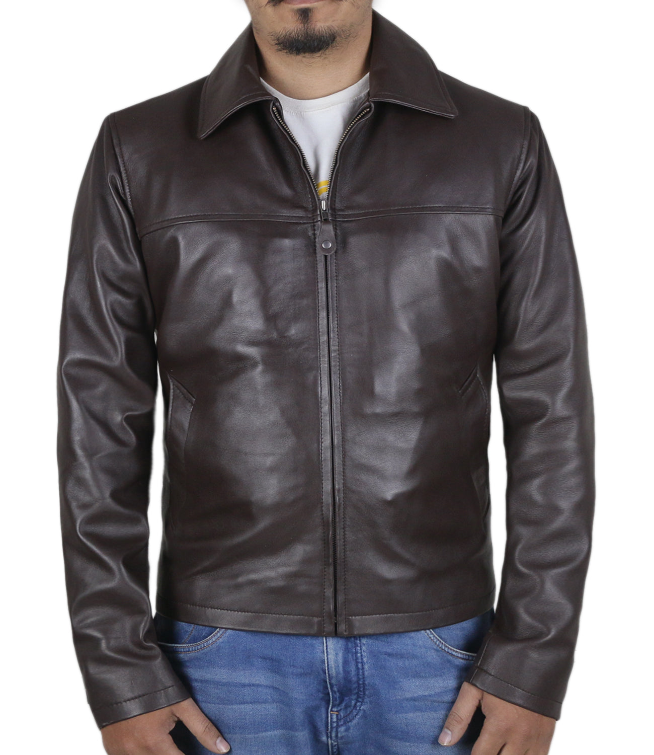 Leather Jackets Hub Mens Genuine Lambskin Leather Jacket (Black, Classic Jacket) - 1501814