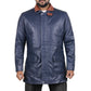  Leather Jackets Hub Mens Genuine Lambskin Leather Over Coat (Black, Long Coat) - 1502823