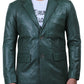 Leather Jackets Hub Mens Genuine Lambskin Leather Coat (Black, Blazer Jacket) - 1501833