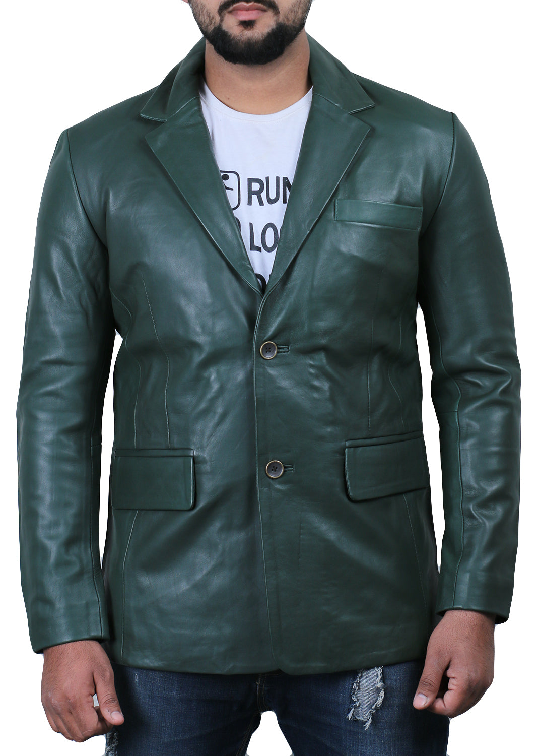 Leather Jackets Hub Mens Genuine Lambskin Leather Coat (Black, Blazer Jacket) - 1501833