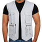  Leather Jackets Hub Mens Genuine Lambskin Leather Waist (Black, Biker Vest) - 1503849