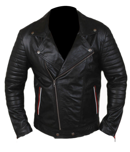  Leather Jackets Hub Mens Synthetic Leather Jacket (Black, Double Rider Jacket) - 1501776