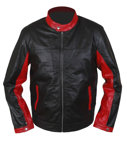 Leather Jackets Hub Men's BATMAN DARK KNIGHT Christian Bale Lambskin Leather Jacket  (Black, Racer Jacket) - 1501777