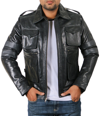  Leather Jackets Hub Mens Genuine Lambskin Leather Jacket (Black, Regal Jacket) - 1701049