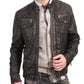  Leather Jackets Hub Mens Genuine Cowhide Leather Jacket (Black, Officer Jacket) - 1501608