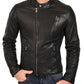  Leather Jackets Hub Mens Genuine Cowhide Leather Jacket (Black, Fencing Jacket) - 1501581