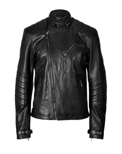 Leather Jackets Hub Mens Genuine Cowhide Leather Jacket (Black, Fencing Jacket) - 1501036