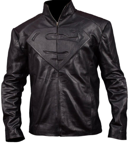 Leather Jackets Hub Superman Man of Steel Synthetic Leather Jacket (Black, Fencing Jacket) - 1501839