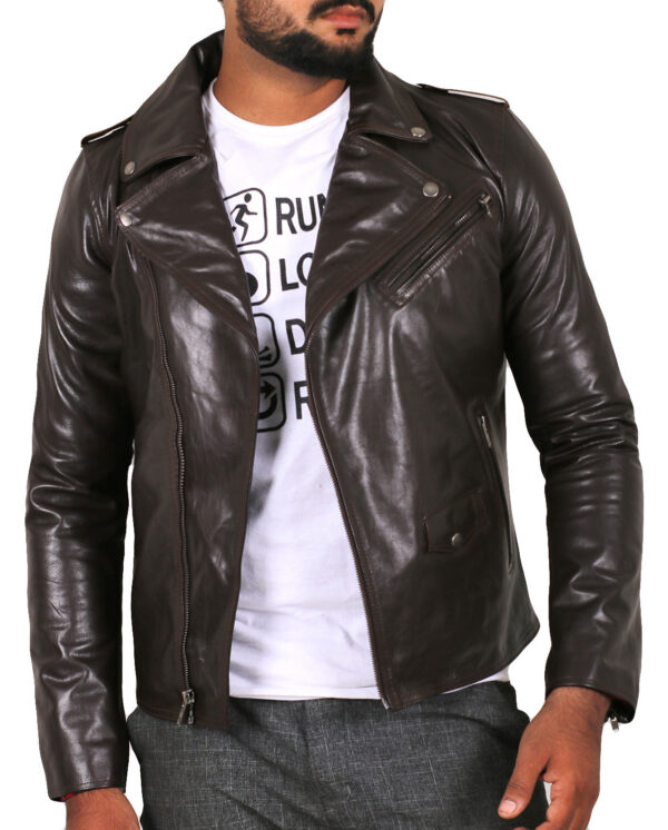 Leather Jackets Hub Mens Genuine Lambskin Leather Jacket (Black, Double Rider Jacket) - 1501009 - Leather Jackets Hub